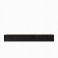 LOWBOARD ROVA 300/41/40 cm, Hängender TV-Schrank Eiche Artisan - Schwarz/Eiche Artisan, Holzwerkstoff (300/41/40cm) - MASSENO