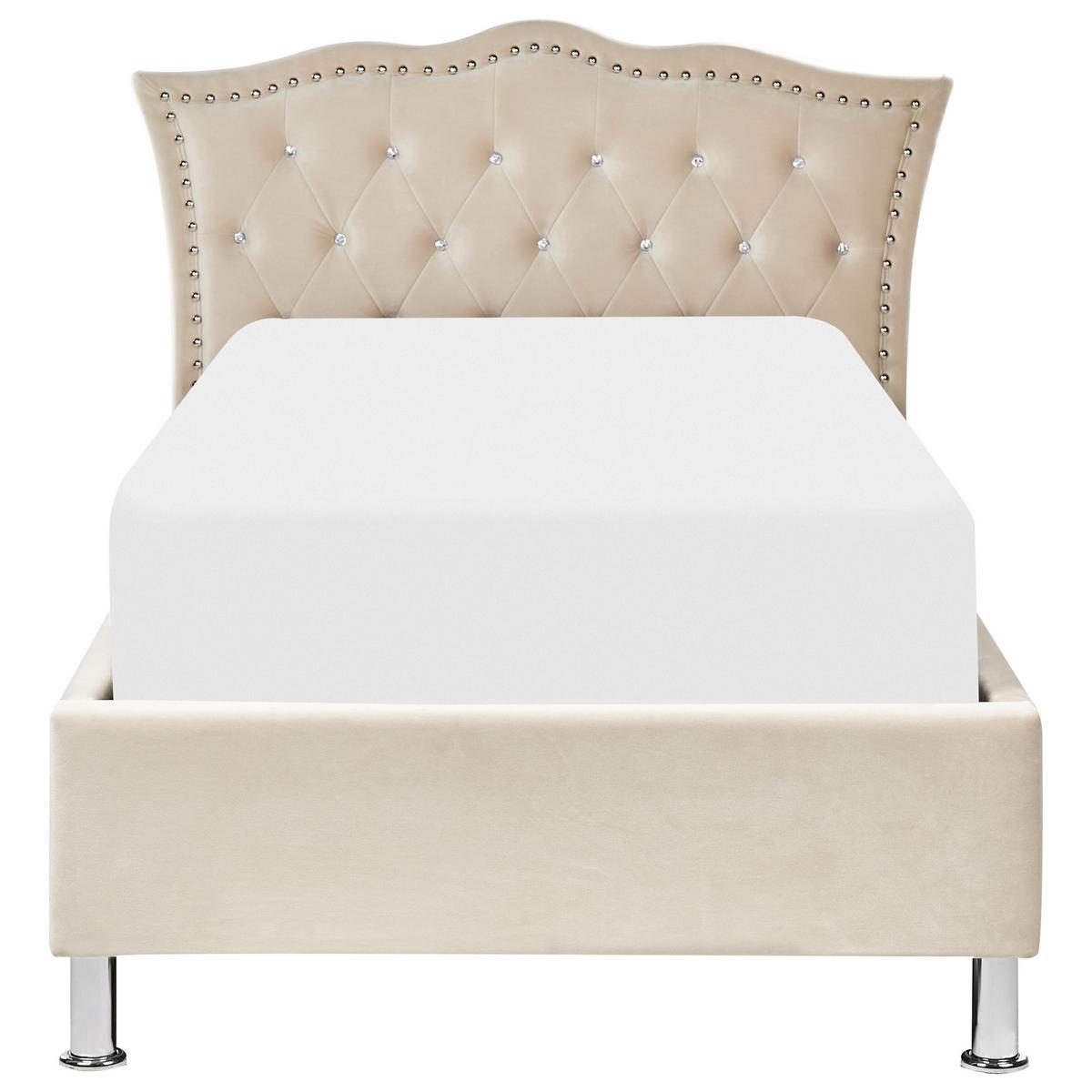 BETT 90/200cm Beige Metz - Beige, Textil (90/200cm) - Beliani
