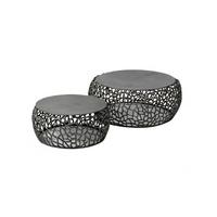 COUCHTISCH SONO 2ER SET Schwarz Metall - Schwarz, Metall (75/75/30cm) - KAWOLA