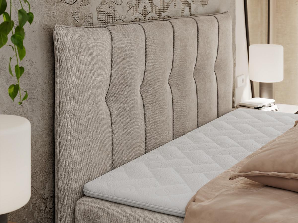 BOXBETT PREMIUM 10 140/200 Beige Struktur - H4 - Beige, Holz/Textil (140/200cm) - MKS