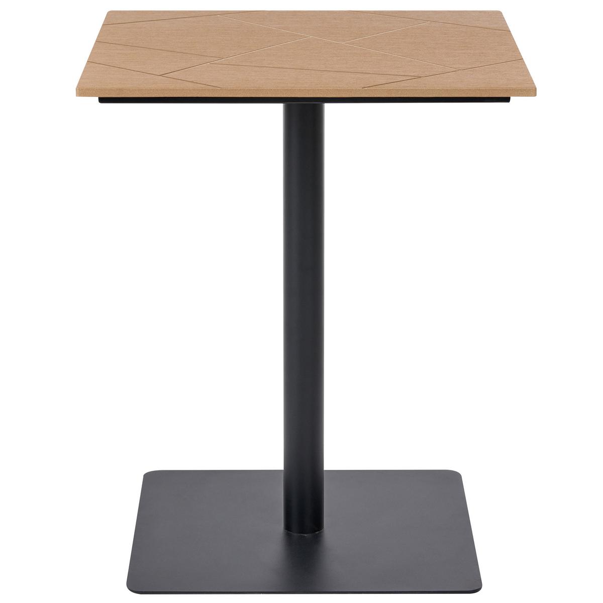 BISTROTISCH 60/60 cm Metall Schwarz Stintino - Schwarz/Braun, Metall (60/60/73cm) - Beliani