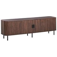 TV-MÖBEL Dunkelbraun Bradley - Schwarz/Braun, Holzwerkstoff (180/58/45cm) - Beliani