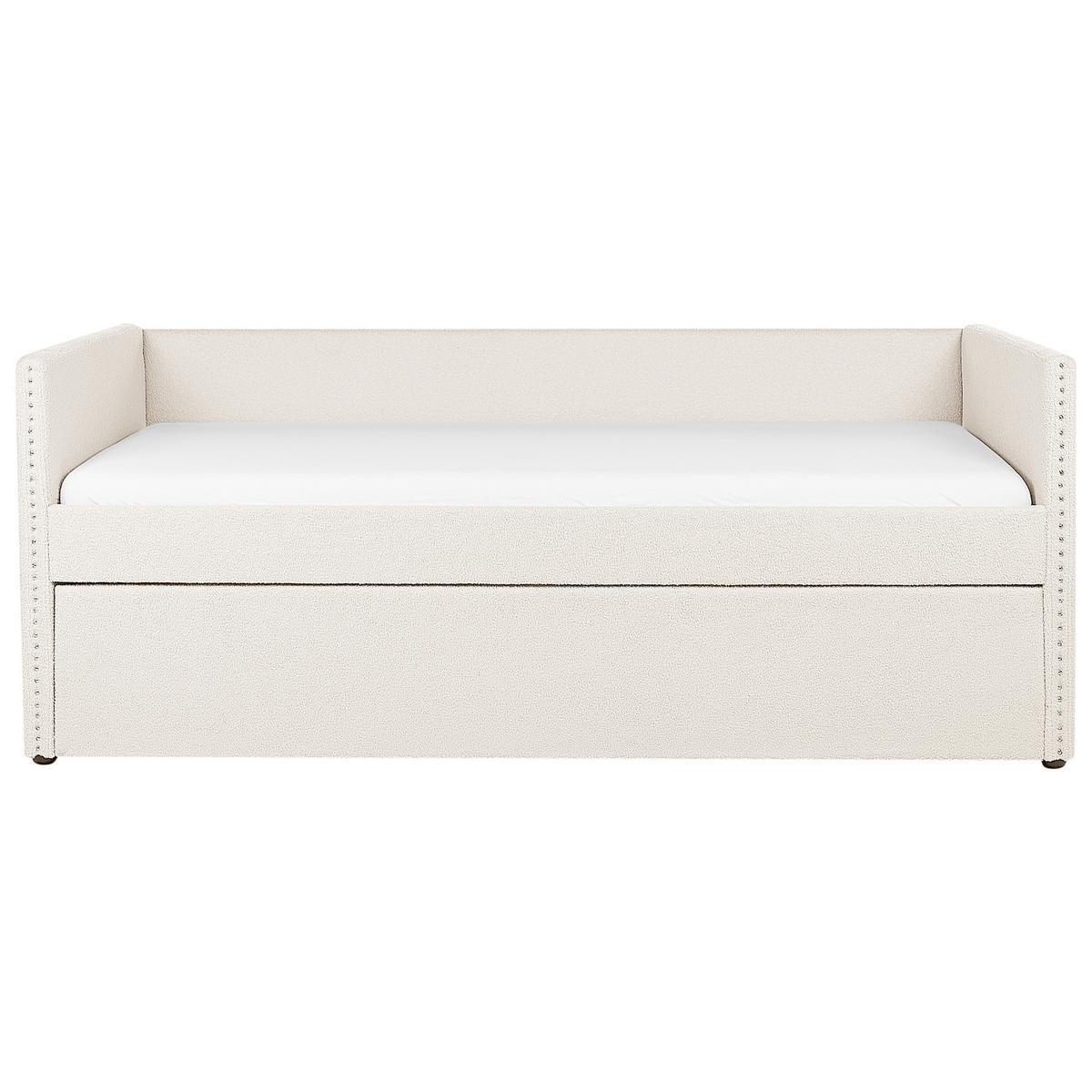 AUSZIEHBETT 90x200 cm Beige Troyes - Beige, Textil (90/200cm) - Beliani