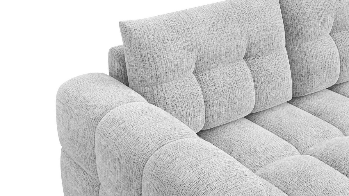 ECKSOFA CLOUDI 4-Sitzer rechts, hellgrau - Hellgrau/Schwarz, Holz/Textil (294/160cm) - Wozimo