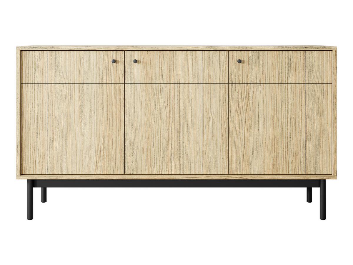 SIDEBOARD Cypressa 3T Braun 154/83/39 cm – mit Beinen auf Gestell - Schwarz/Braun, Holzwerkstoff (154/83/39cm) - AX Living