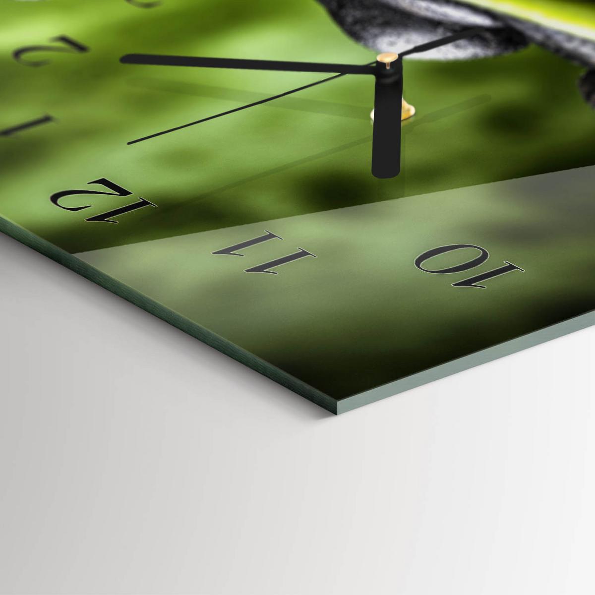 WANDUHR aus Glas 60x30 cm - Zen-Steine - Grün, Glas (60/30/0.4cm) - TULUP