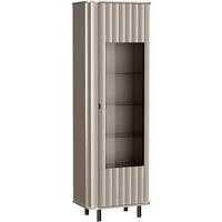 VITRINE Nevada mit 6 Einlegeböden 65 cm Taupe - Taupe/Schwarz, Holzwerkstoff/Metall (65/200/41cm) - Beautysofa