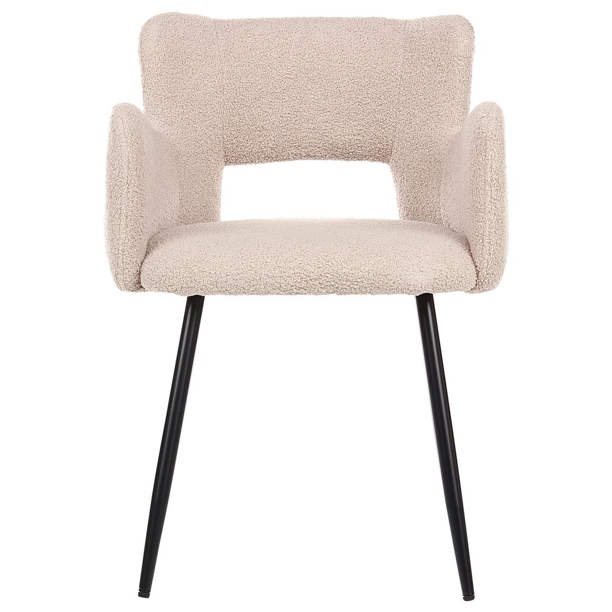 ESSZIMMERSTUHL Beige Sanilac - Beige/Schwarz, Textil (54/76/50cm) - Beliani