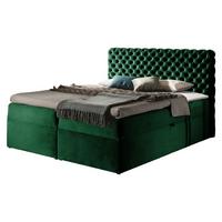 BOXBETT Chesterfield - H3 - Smaragdgrün, Holz (140/200cm) - MIRJAN24