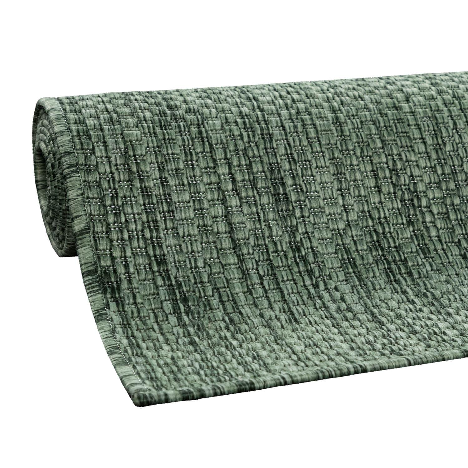 FLACHWEBTEPPICH, einfarbig, aus Polypropylen, Grün, 60 x 100 cm - Grün, Textil (100/60cm) - KADIMA DESIGN