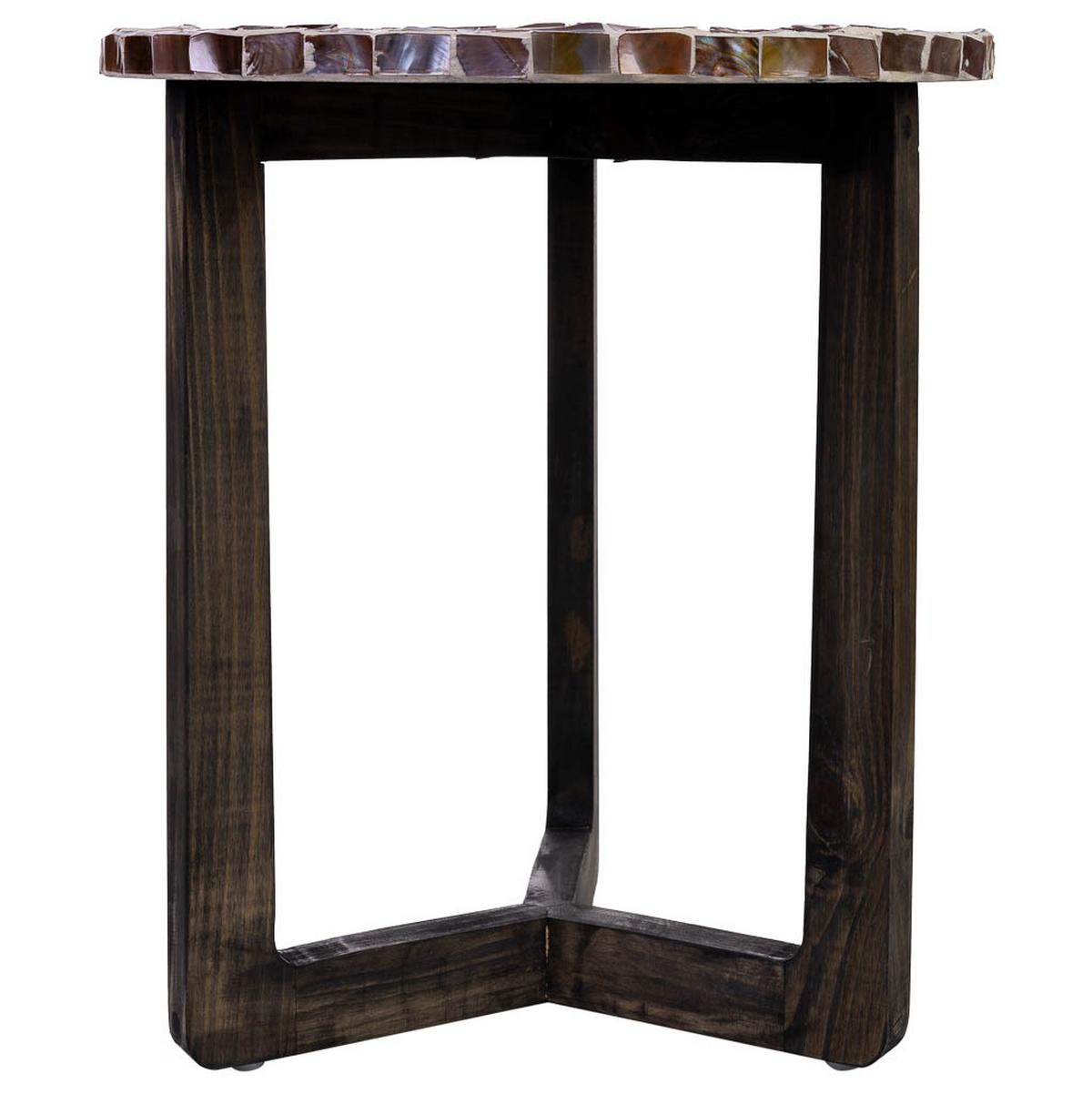 TISCH aus Holz und Capiz, braun, 40x45cm - Braun, Holz (40/40/45cm) - Wanderlust
