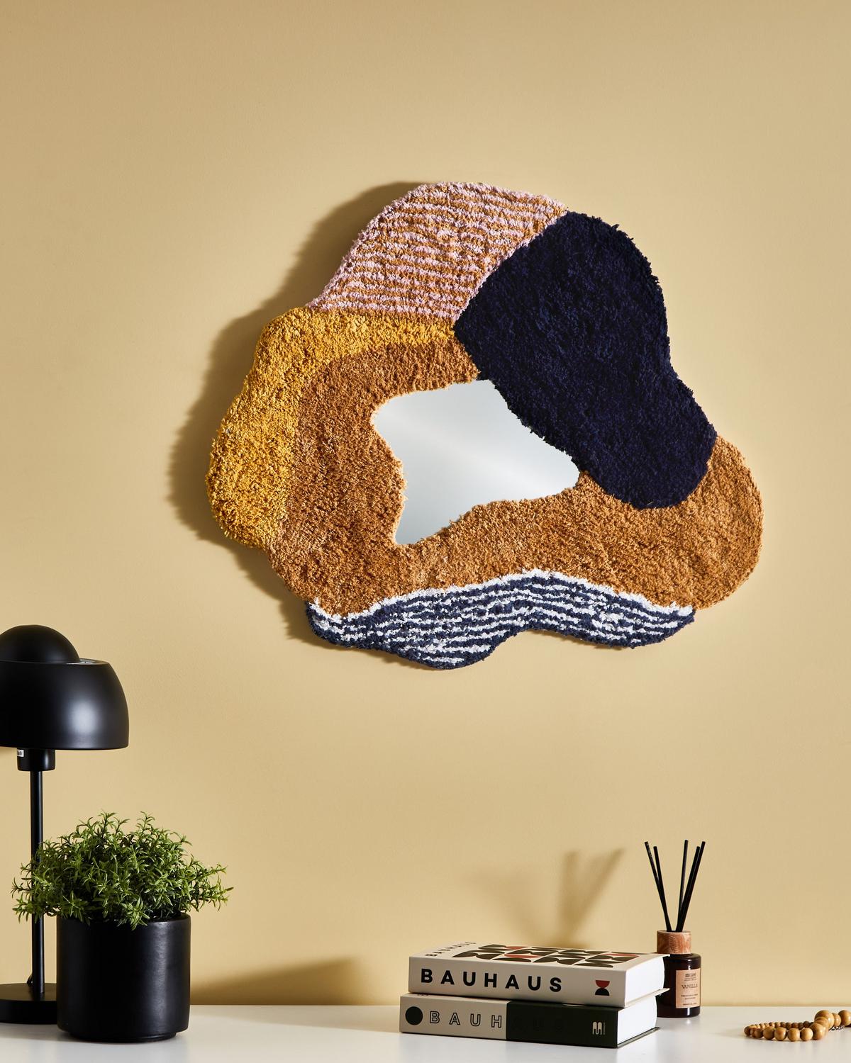 WANDSPIEGEL 60/62 cm Baumwolle Bunt Abasza - Multicolor, Textil (60/62/2cm) - Beliani