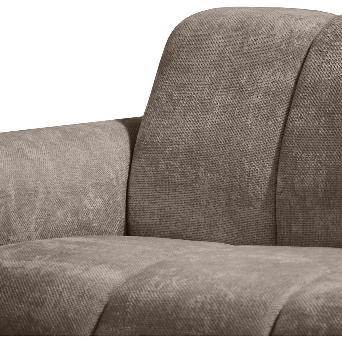ECKSOFA Volare Mini ohne Schlaffunktion braun rechts, Vega-Stoff - Schwarz/Braun, Textil/Metall (256/165cm) - Beautysofa