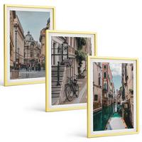 BILDER SET 3er Set - 40x60 cm Goldrahmen - Venedigs Wasserstraßen - Goldfarben, Kunststoff (40/60cm) - TULUP