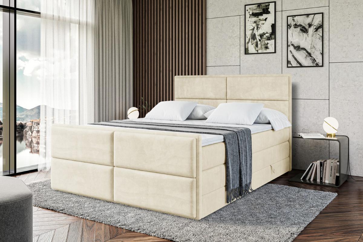 BOXSPRINGBETT AURA-Z KING - 120 x 200 - H3/H4 - Beige - Beige, Holzwerkstoff (120/200cm) - ALTDECOR