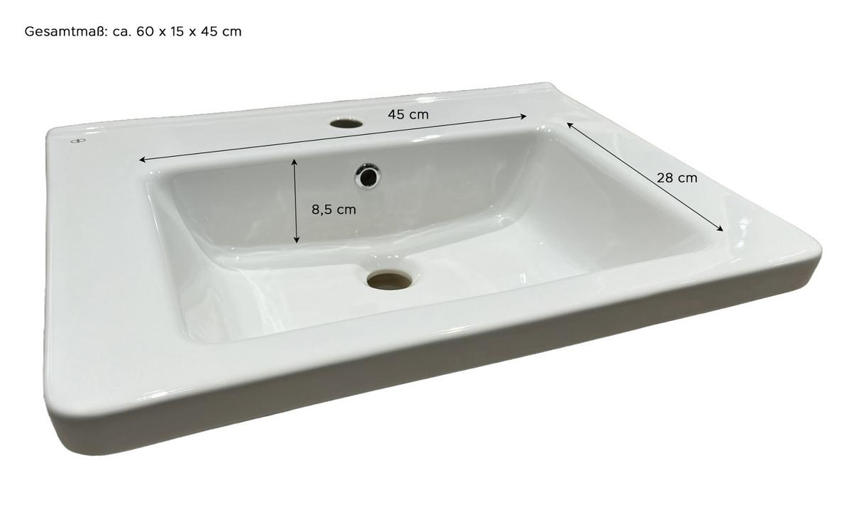 WASCHTISCHKOMBI Waschbeckenunterschrank mit Waschbecken, Sand Schwarz, Soft-Close - Sandfarben/Schwarz, Keramik/Holzwerkstoff (80/84/48cm) - Inn.Furn