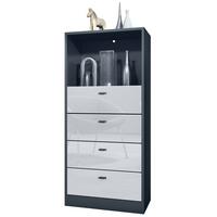 KOMMODE Pino Fronten in Weiß Hochglanz - Weiß Hochglanz, Holzwerkstoff (56/125/36cm) - Vladon