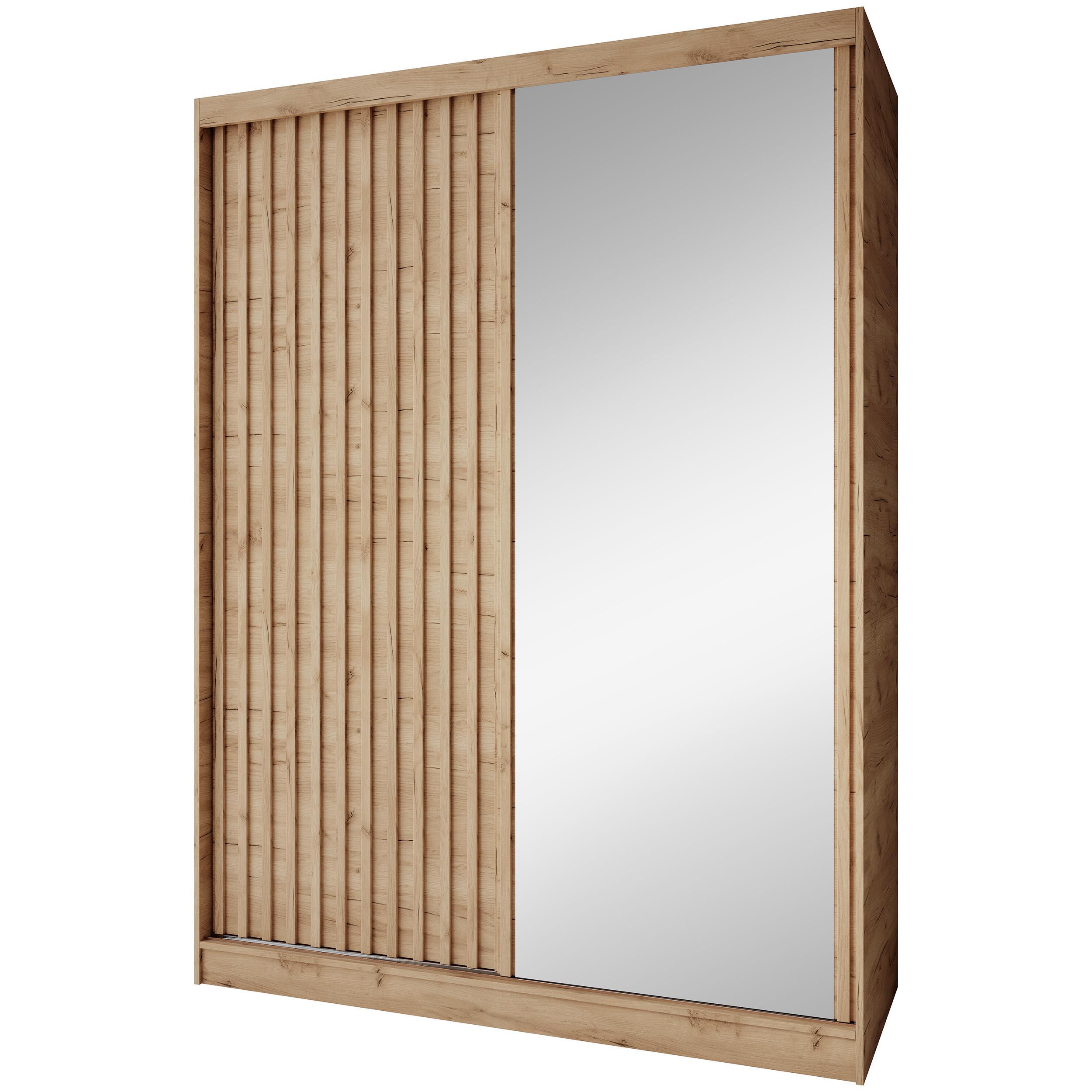 SCHWEBETÜRENSCHRANK Donatello mit 2 Türen. 160 cm, eiche Artisan - Eiche Artisan, Holzwerkstoff (160/205/60cm) - Beautysofa
