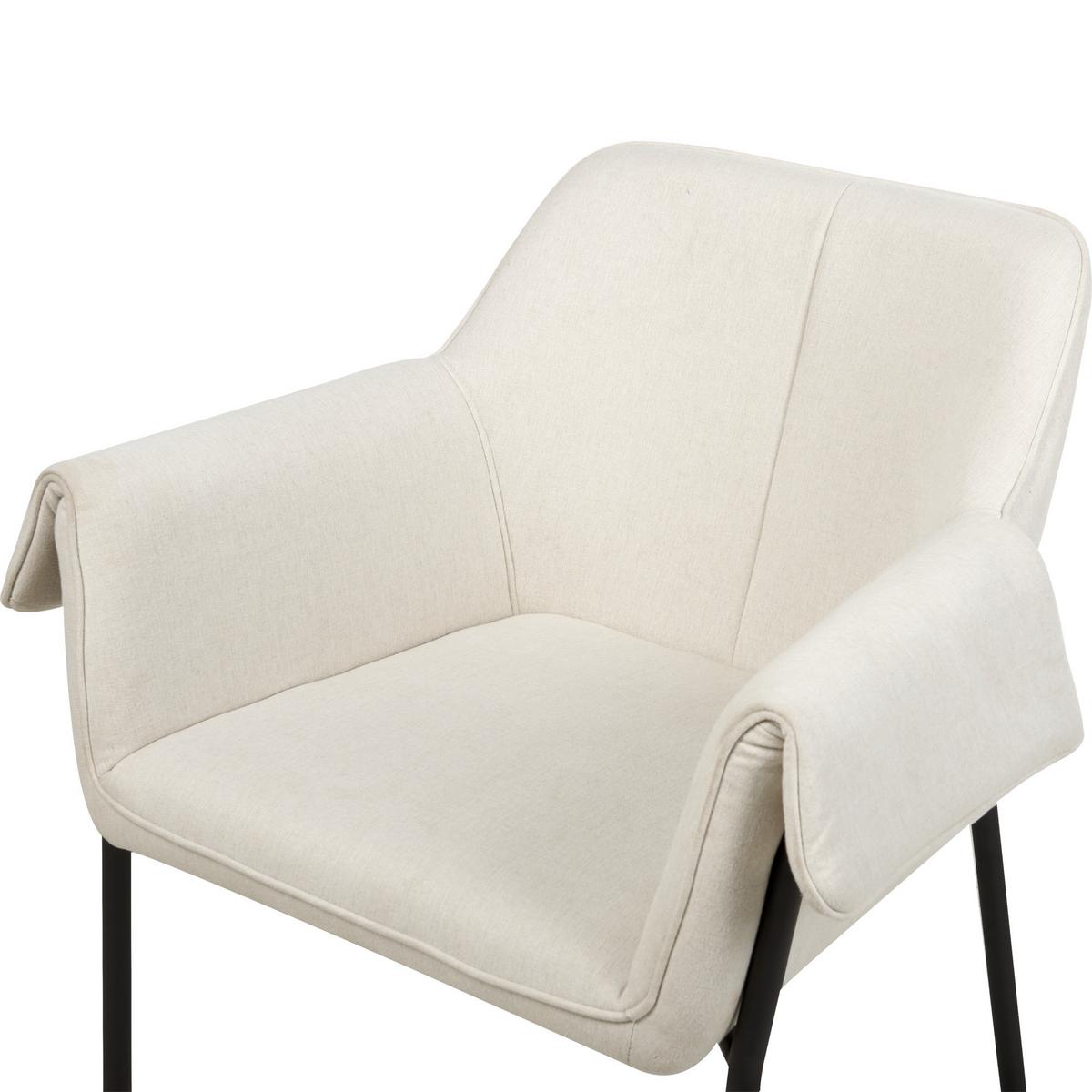 SESSEL Polsterbezug Weiß Arla - Weiß, Textil/Metall (62/82/63cm) - Beliani