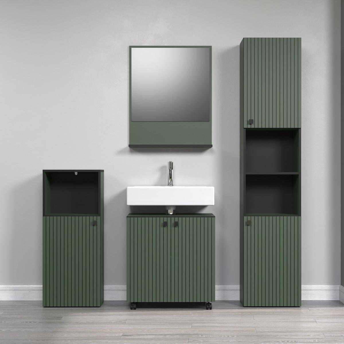 WASCHBECKENUNTERSCHRANK PureBliss Grün - Grün, Holzwerkstoff (60/64/42cm) - Trendteam