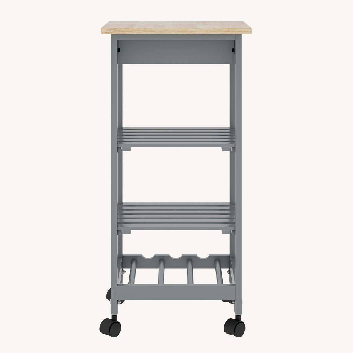 SERVIERWAGEN Biel - Dunkelgrau, Holzwerkstoff (37/76/37cm) - [en.casa]