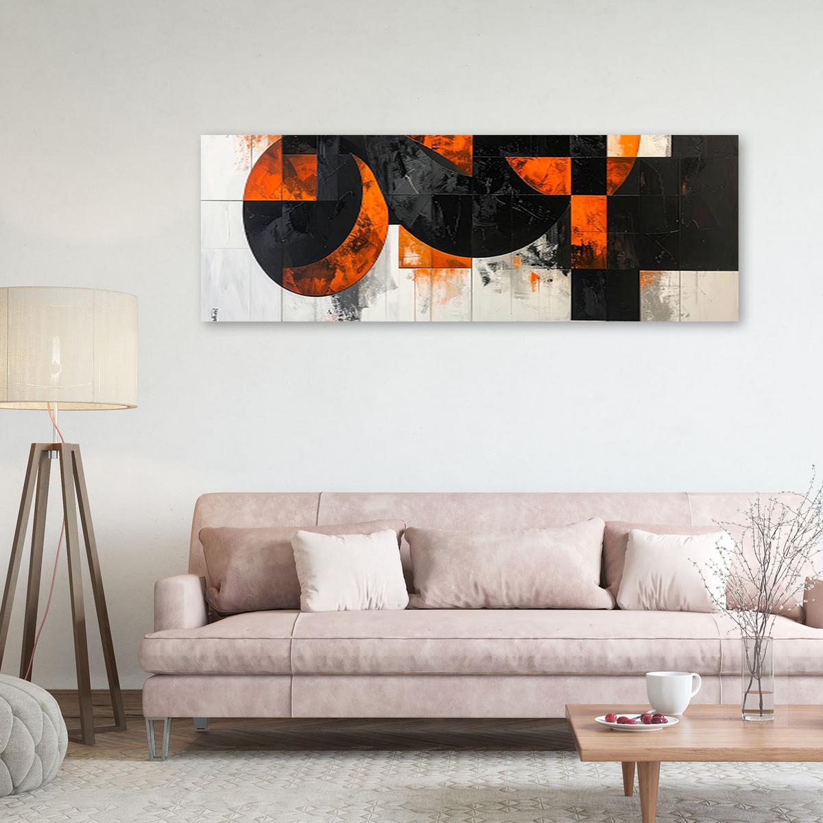 LEINWANDBILD 3D und geometrisch 150x50cm - Orange, Textil (150/50cm) - Feeby