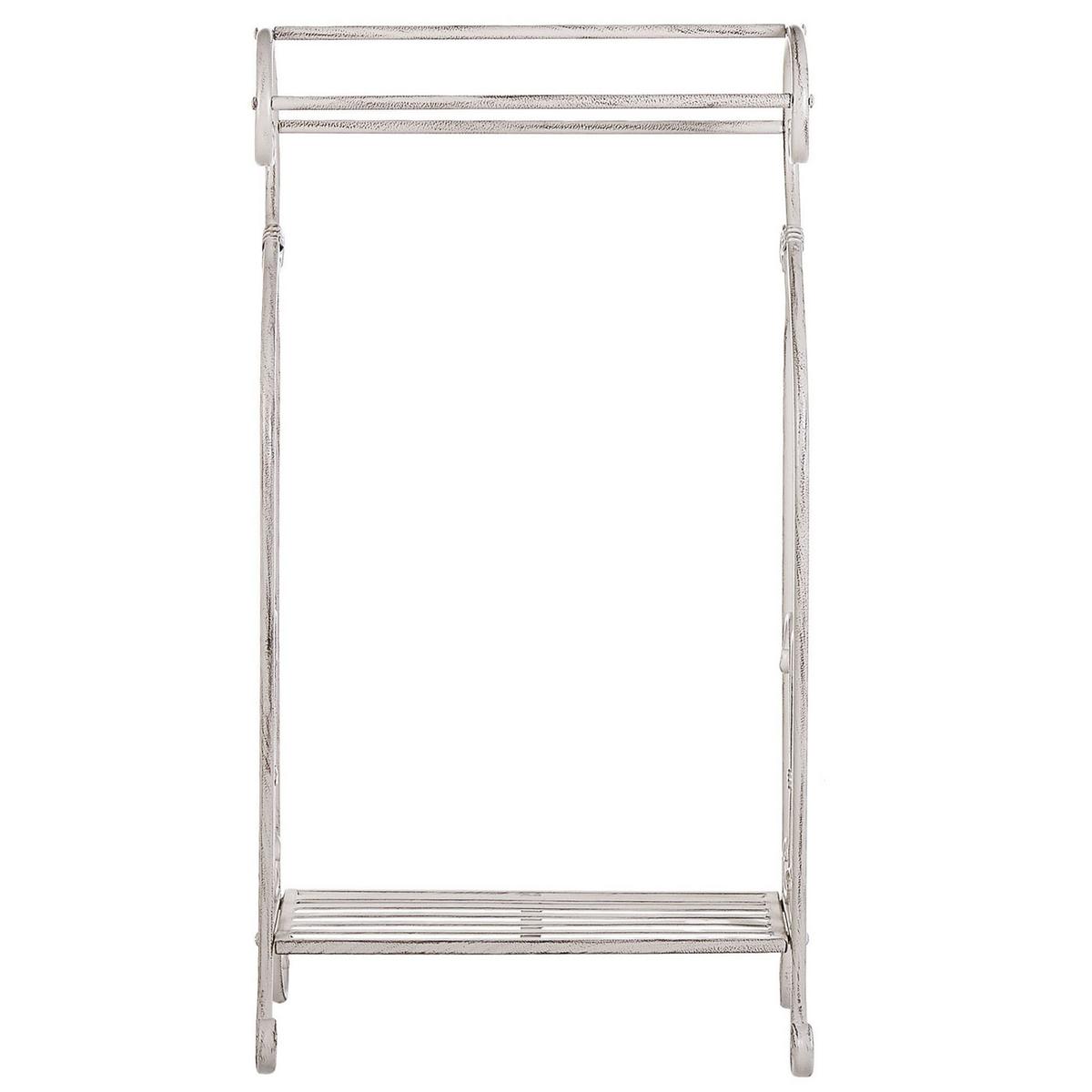 HANDTUCHSTÄNDER Antik Optik weiß 49 x 91 cm Linares - Weiß, Metall (49/91/33cm) - Beliani