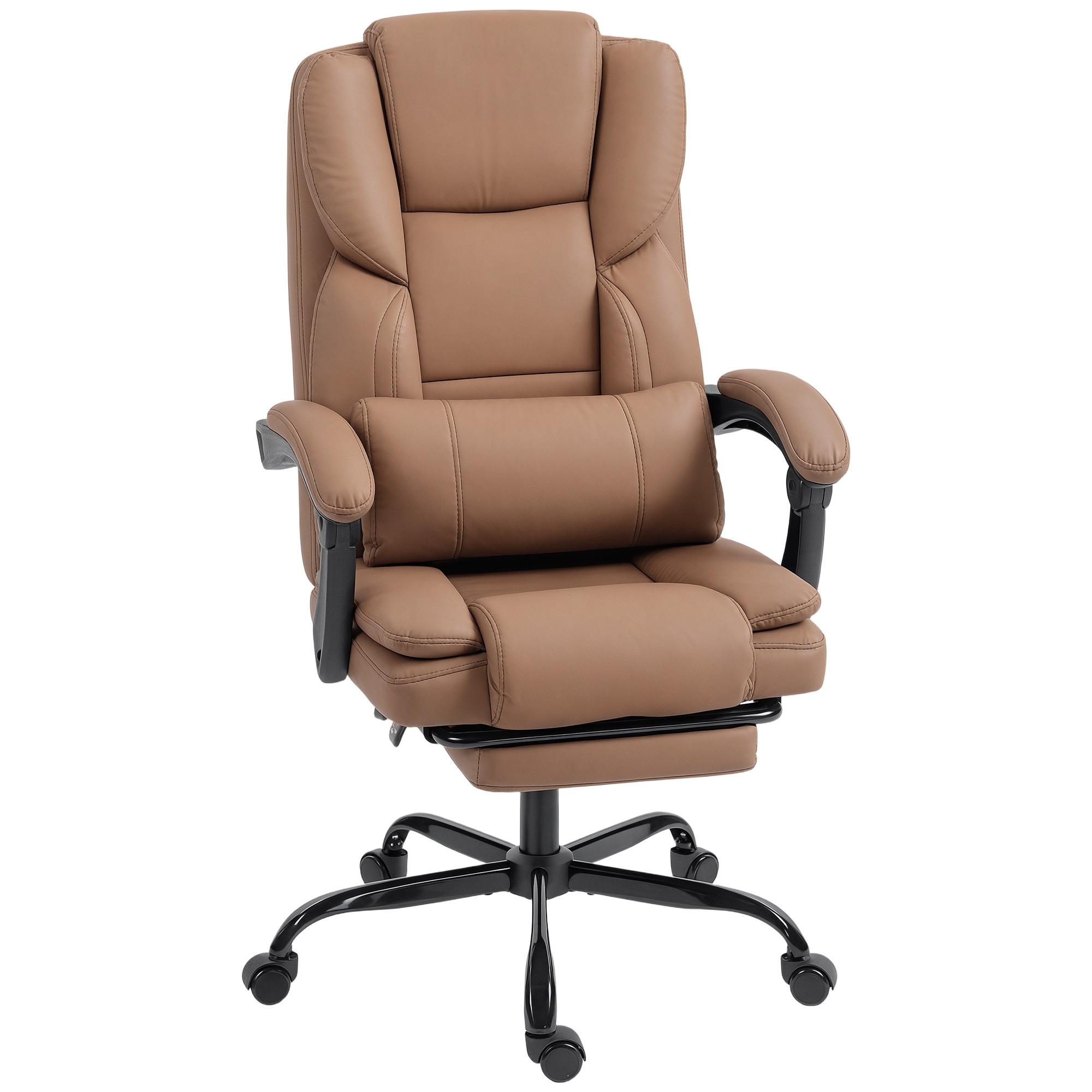 BÜROSTUHL Kunstleder Mehrschichtenplatte Braun - Schwarz/Braun, Leder/Kunststoff (65/119/67cm) - HOMCOM