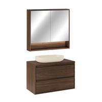 BADMÖBEL 80cm Edmé 2er-Set Holz - Braun, Holzwerkstoff (80/52.2/46cm) - Petits-meubles
