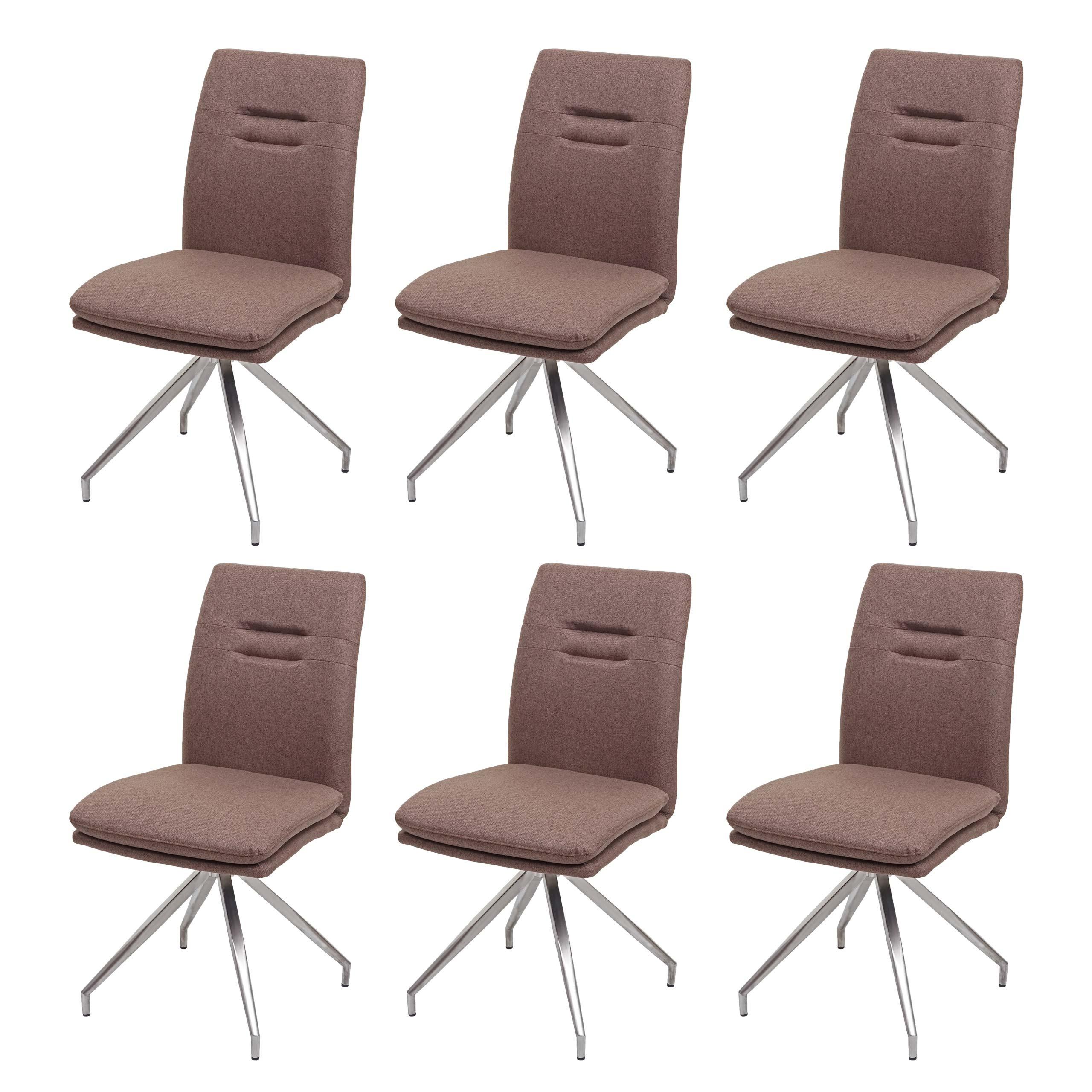 ESSZIMMERSTUHL Braun 6er-Set - Braun, Textil (47/90/60cm) - MCW