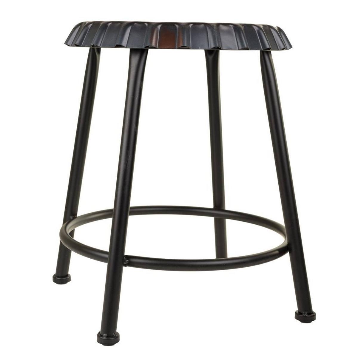 HOCKER aus Metall, schwarz, 35x46cm - Schwarz, Metall (35/46/35cm) - Wanderlust