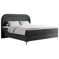 BOXBETT EIRA 180/200 Dunkelgrau Struktur - H4 - Dunkelgrau/Silberfarben, Holz/Textil (180/200cm) - MKS