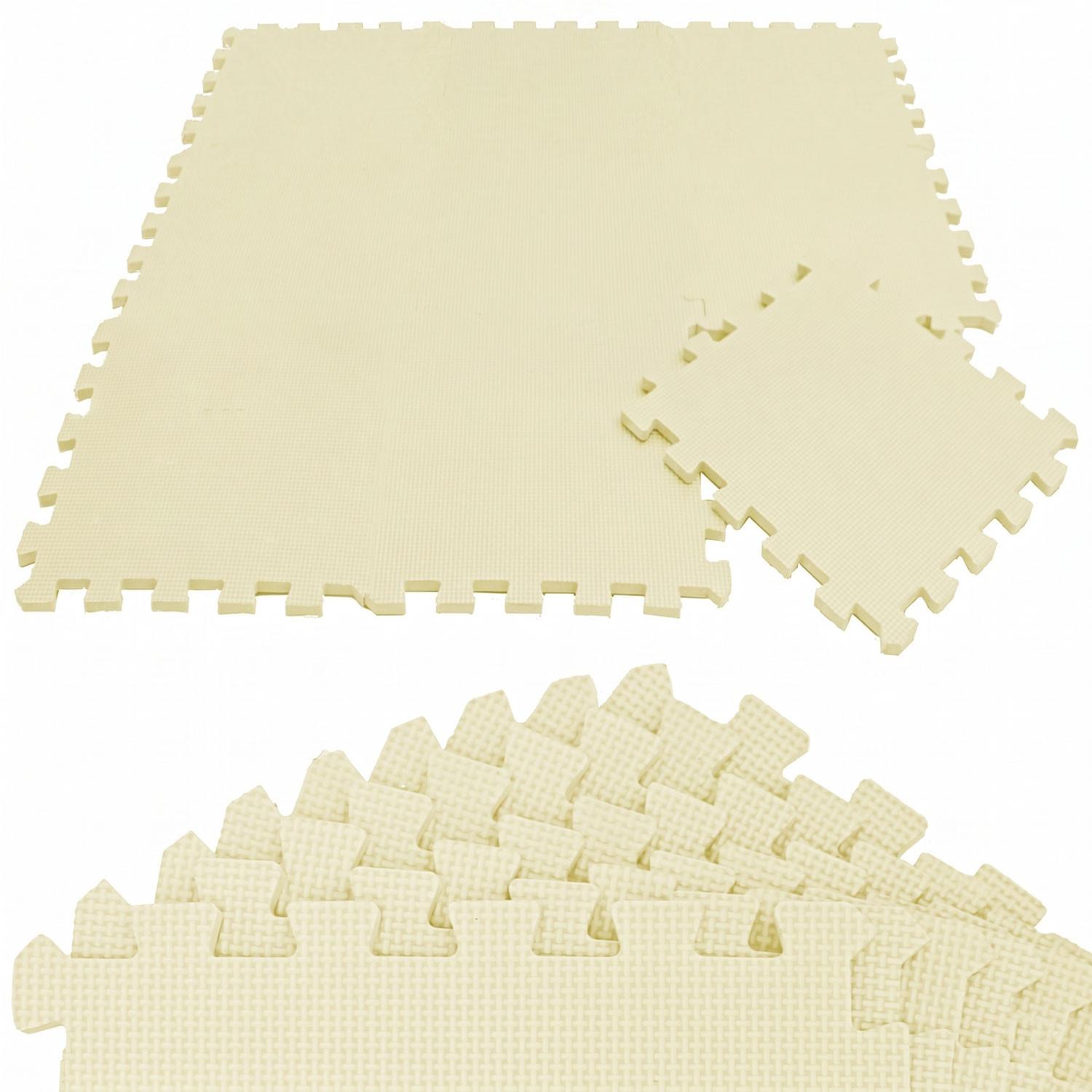 SPIELMATTE ab Null - 90/90/1 cm Puzzlematte Beige - Beige, Kunststoff (30/30cm) - Littletom