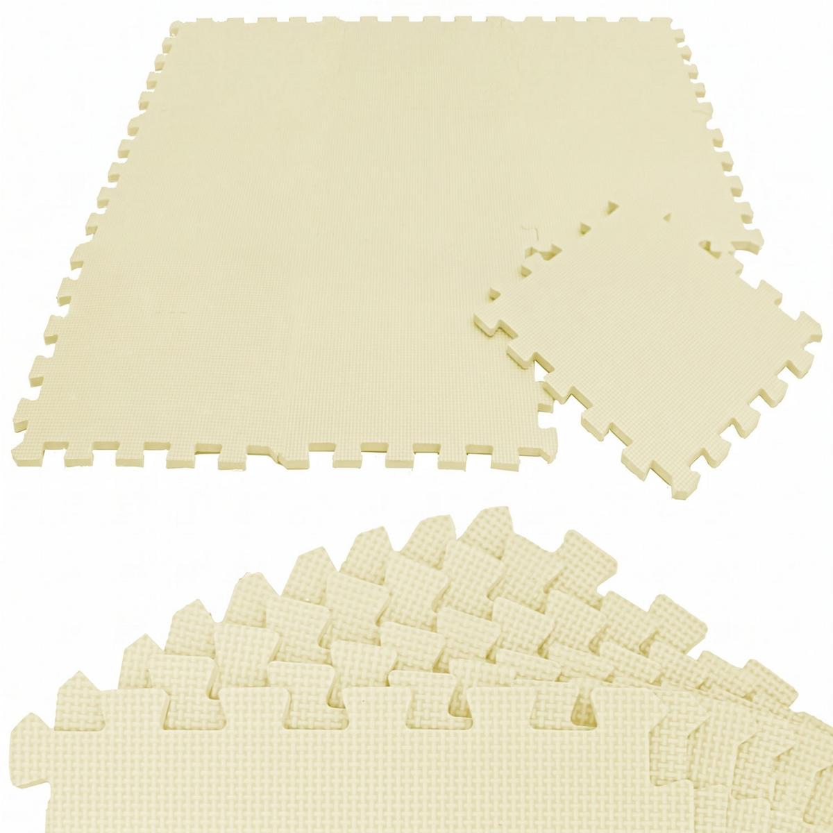 SPIELMATTE ab Null - 90/90/1 cm Puzzlematte Beige - Beige, Kunststoff (30/30cm) - Littletom