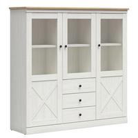 GESCHIRRSCHRANK Victoria Weiß und Holz - Weiß, Holzwerkstoff (153/153/43cm) - Petits-meubles