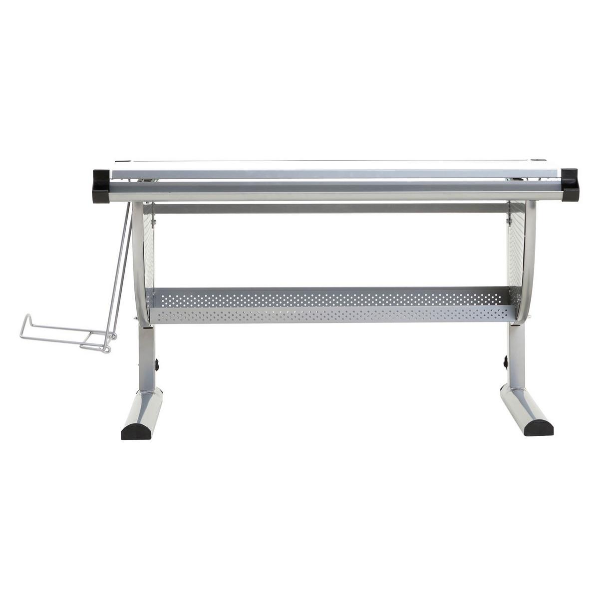 KINDERSCHREIBTISCH SARI - Alufarben/Weiß, Holzwerkstoff/Metall (111/93/60cm) - CARO-Möbel