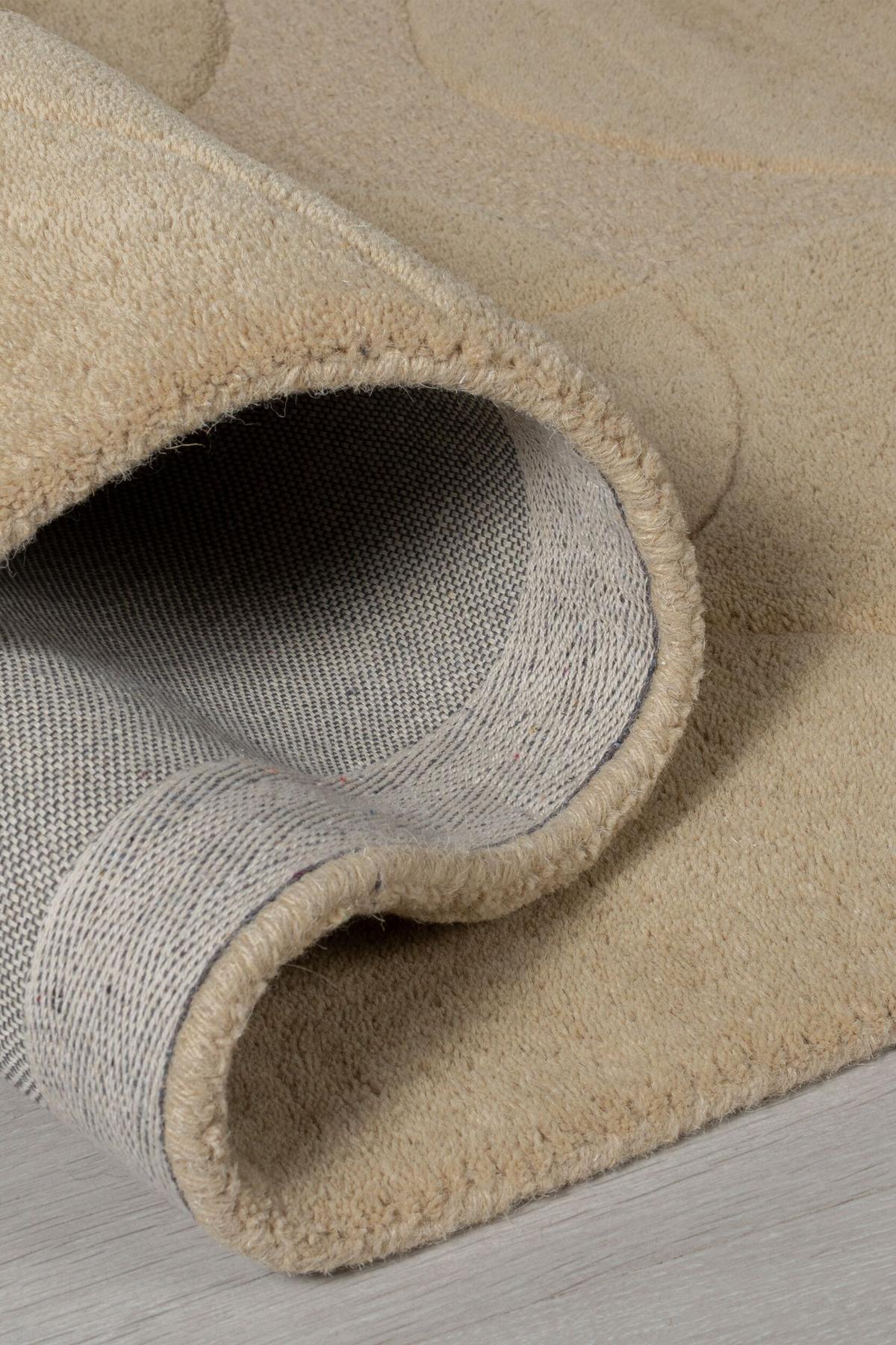 TEPPICH aus Wolle DEBEN in Natur, geometrisch, Ø 160 cm - Braun, Textil (160/160cm) - KADIMA DESIGN