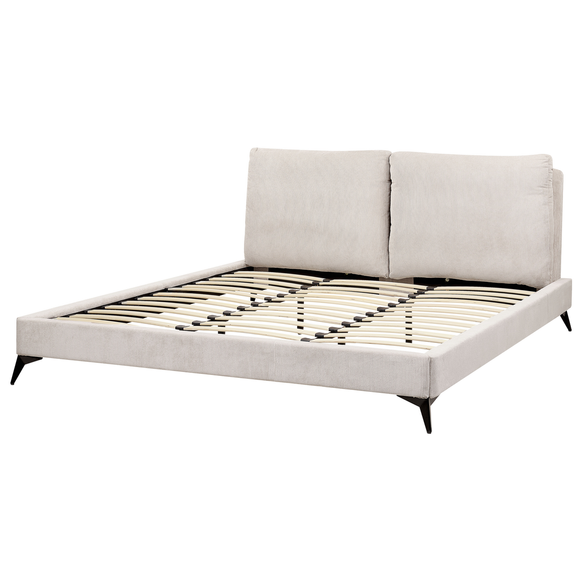 POLSTERBETT 180/200cm Helles Beige Melle - Beige, Naturmaterialien/Textil (180/200cm) - Beliani