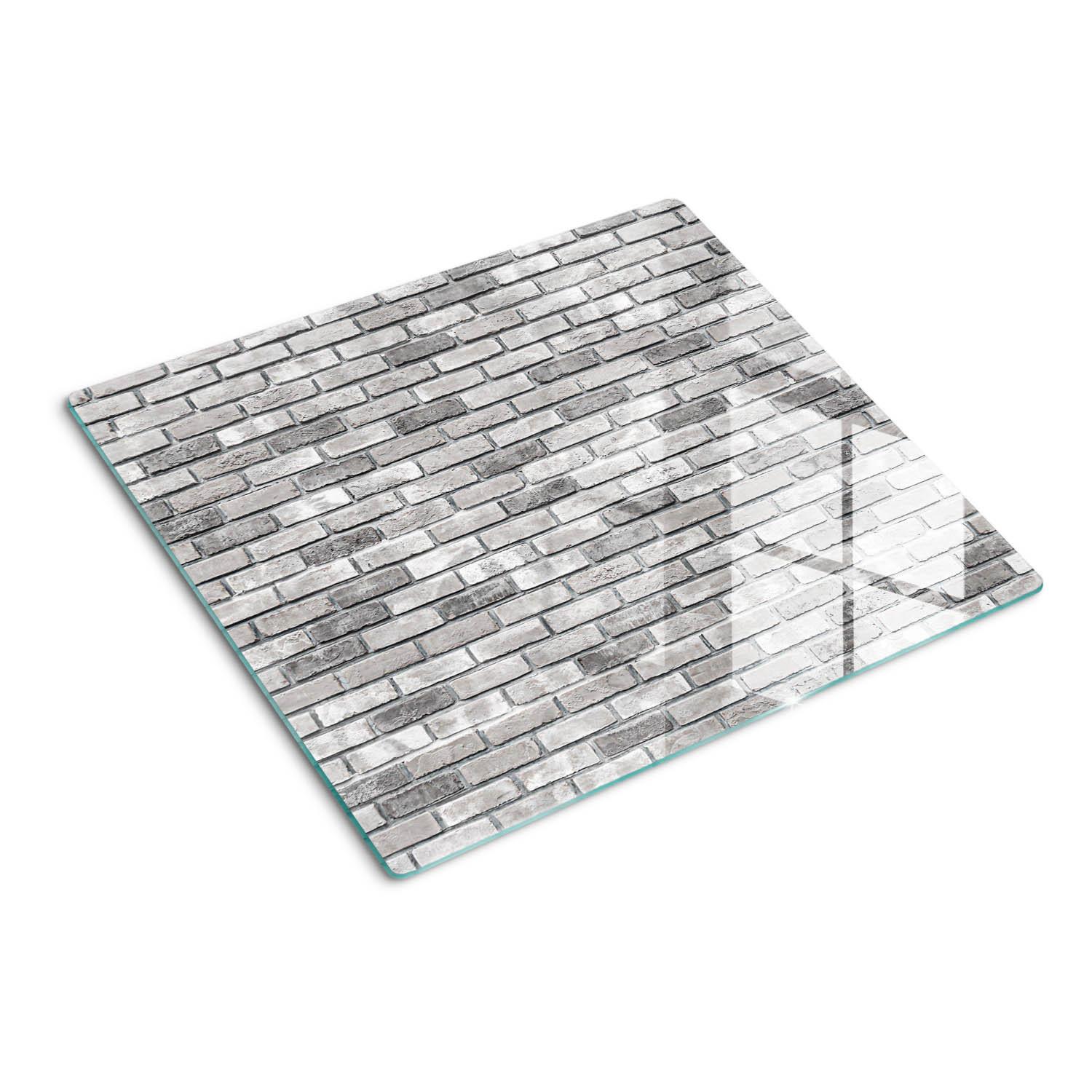 GLASPLATTE 60x52 cm Ziegelmauer - Grau, Glas (60/0.4/52cm) - TULUP