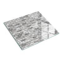 GLASPLATTE 60x52 cm Ziegelmauer - Grau, Glas (60/0.4/52cm) - TULUP