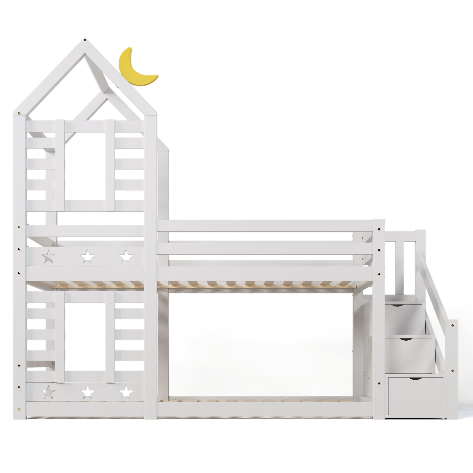 KINDERBETT Weiß 245/97/217 cm - Weiß, Holzwerkstoff (97/217/245cm) - Urban Meuble