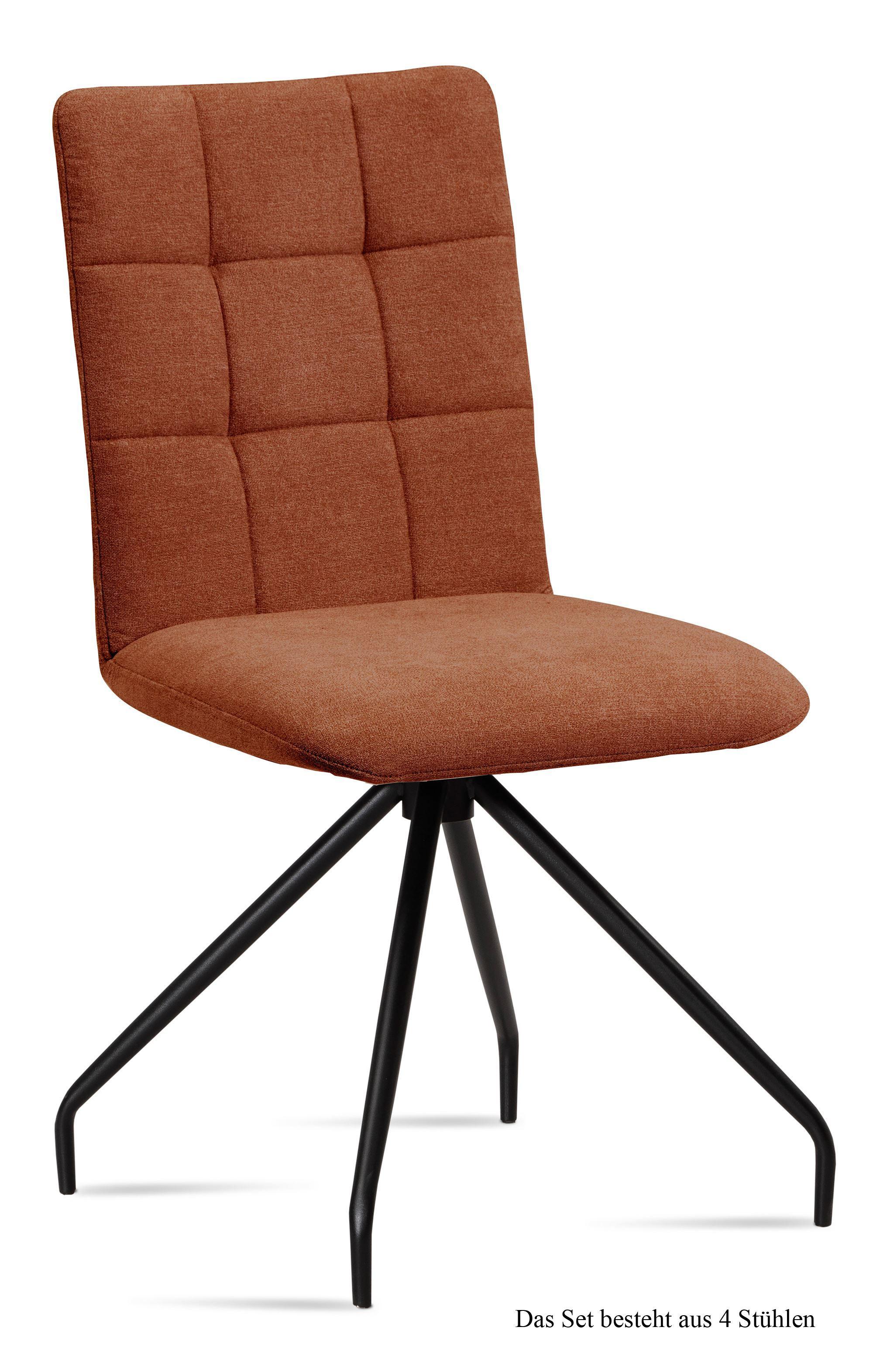 ESSZIMMERSTUHL (4er-Set) Devera 47x91x60 Schwarz/Cognac - Cognac/Schwarz, Kunststoff (60/91/47cm) - 58aufmkessel