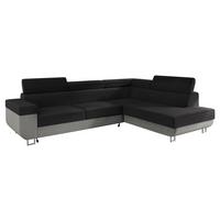 ECKSOFA Fonti, Seite: Rechts - Schwarz, Holz/Textil (253/188cm) - MIRJAN24