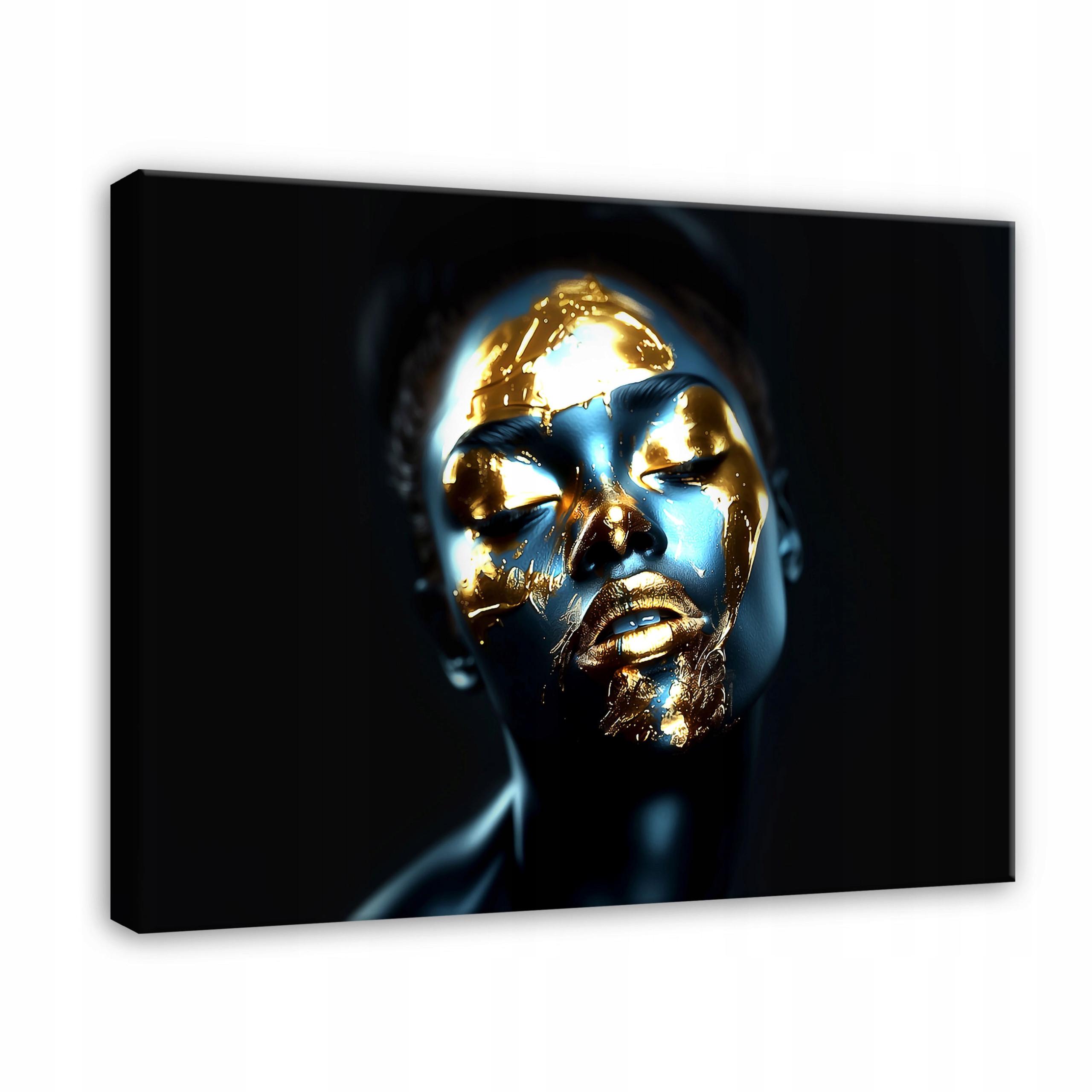 BILDER Abstrakt Frau Gold 120x80 - Multicolor, Holzwerkstoff (120/80cm) - Wallarena