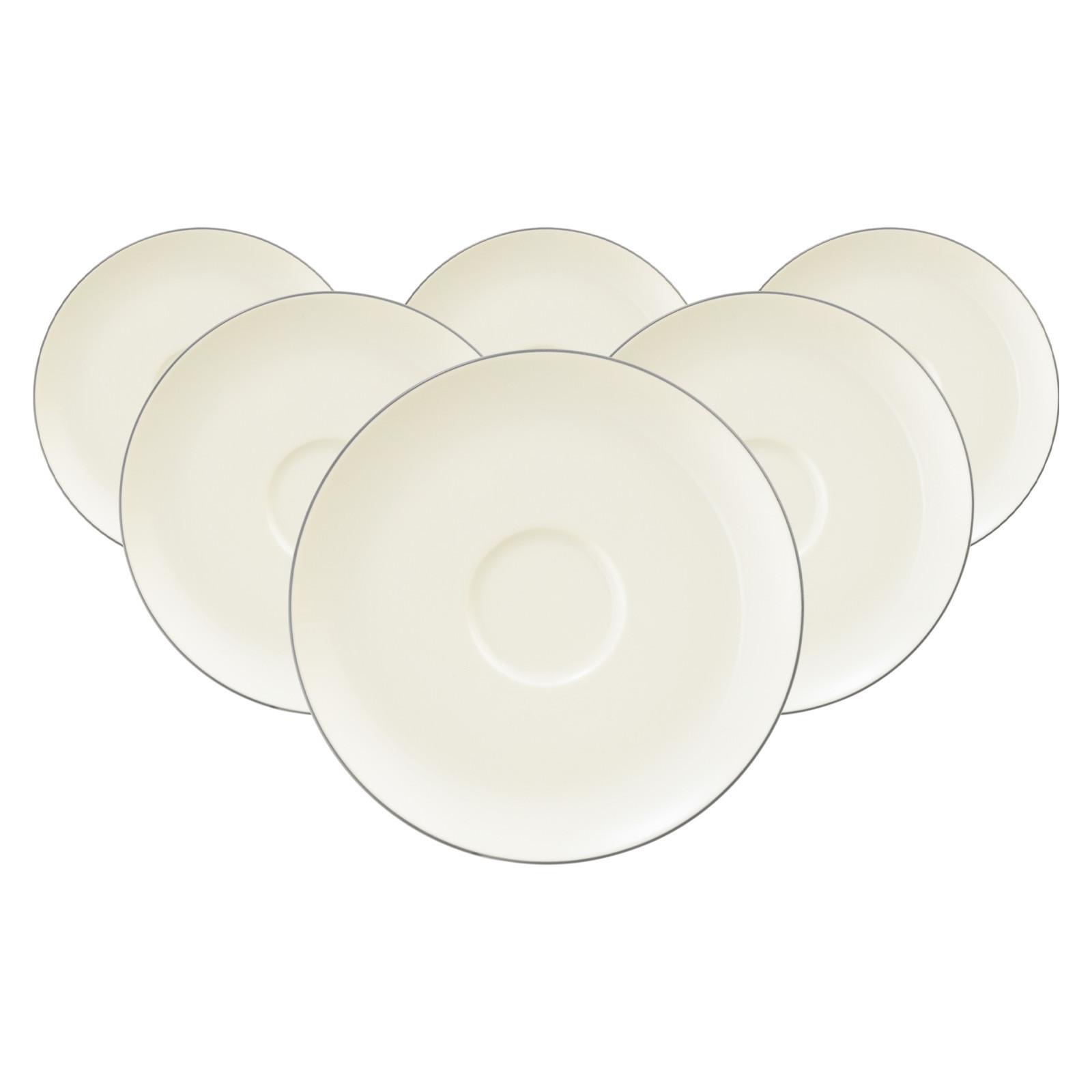 KOMBI-UNTERTASSEN Savona Fine Diamond creme ø 16 cm 6er Set - Creme, Keramik (16cm) - Seltmann Weiden