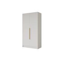 KLEIDERSCHRANK - PORTO - 102 - Weiß - Goldfarben/Weiß, Holzwerkstoff (102/200/51cm) - ALTDECOR
