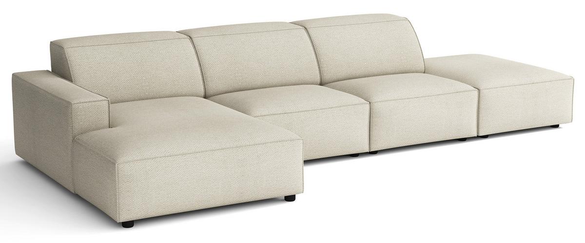 ECKSOFA Sellmo 344 cm - Creme/Schwarz, Kunststoff/Textil (350/166cm) - Selsey