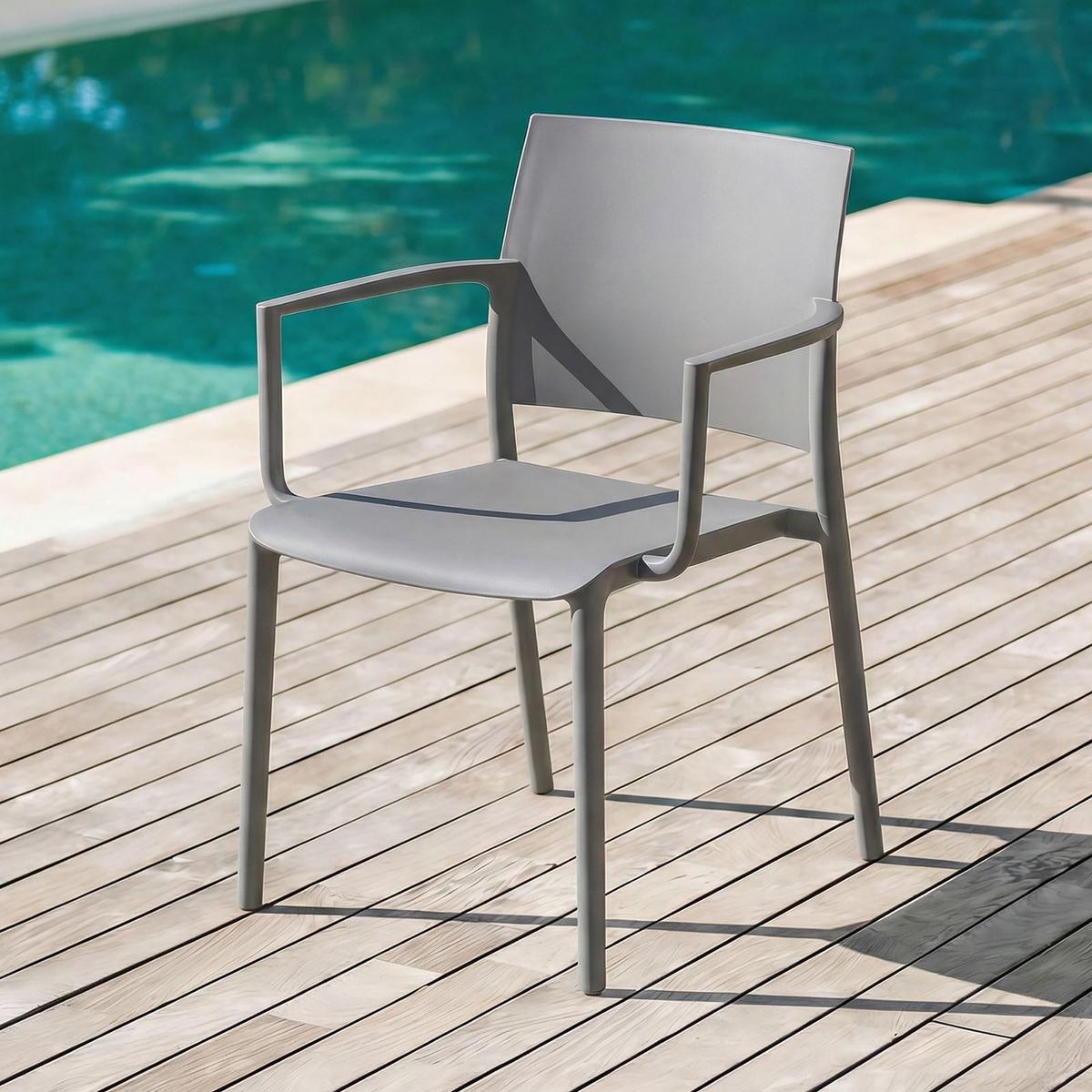 GARTENSTÜHLE TERRA 4er-Set grau - Grau, Textil (58/82/52cm) - IDIMEX
