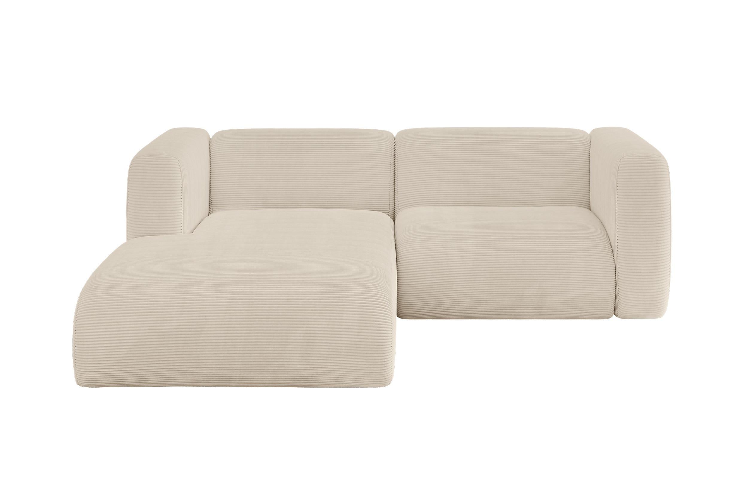 ECKSOFA Ottomane Links MIRA-L1 227x179x89 Beige Cord - Sandfarben/Beige, Holzwerkstoff/Kunststoff (227/179cm) - ALTDECOR