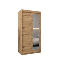 SCHWEBETÜRENSCHRANK 200/100/62 2-türig - Silberfarben/Eiche Artisan, Holz/Kunststoff (100/200/62cm) - MÖBEL KRYSPOL